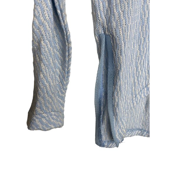 Anna Grace Oversized Knit Sweater Blue White Medium Layered Casual Fall - Picture 9 of 13